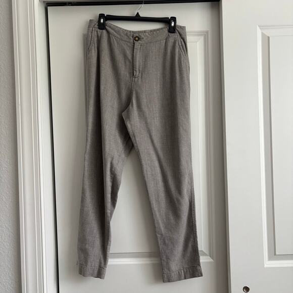 Poetry Women’s Linen Blend Pants Gray Sz 10 Closet Staple Essential Minimalist - Picture 1 of 12
